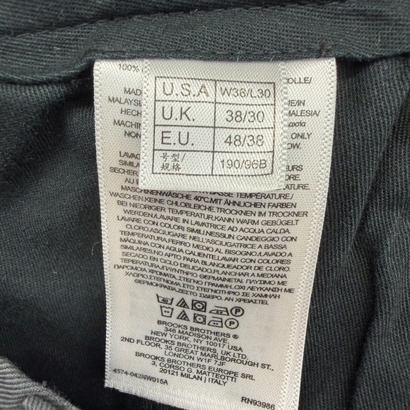 Brooks Brothers Advantage Chino Clark Pants Mens 38x30 Gray Casual Dress - Picture 3 of 9